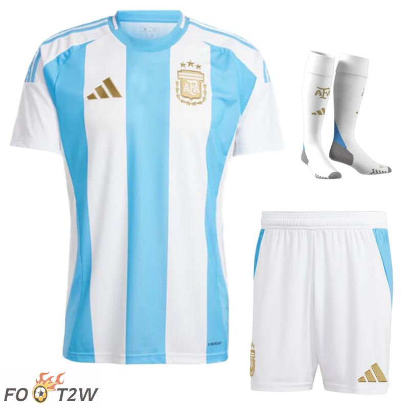 Ensemble Maillot Foot Argentine Domicile (Shorts + Chaussettes) 2024/2025