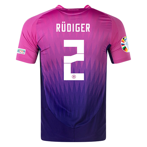 Maillot Equipe De Allemagne (Rudiger 2) Exterieur Uefa Euro 2024