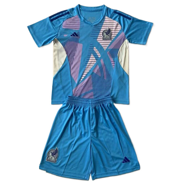 Maillot De Foot Mexique Enfant Gardien De But Bleu 2024/2025