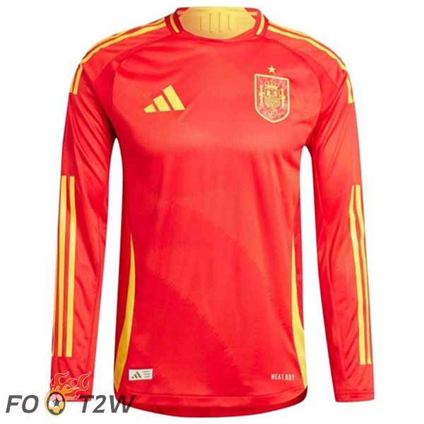 Maillot De Foot Espagne Domicile Manches Longues UEFA Euro 2024