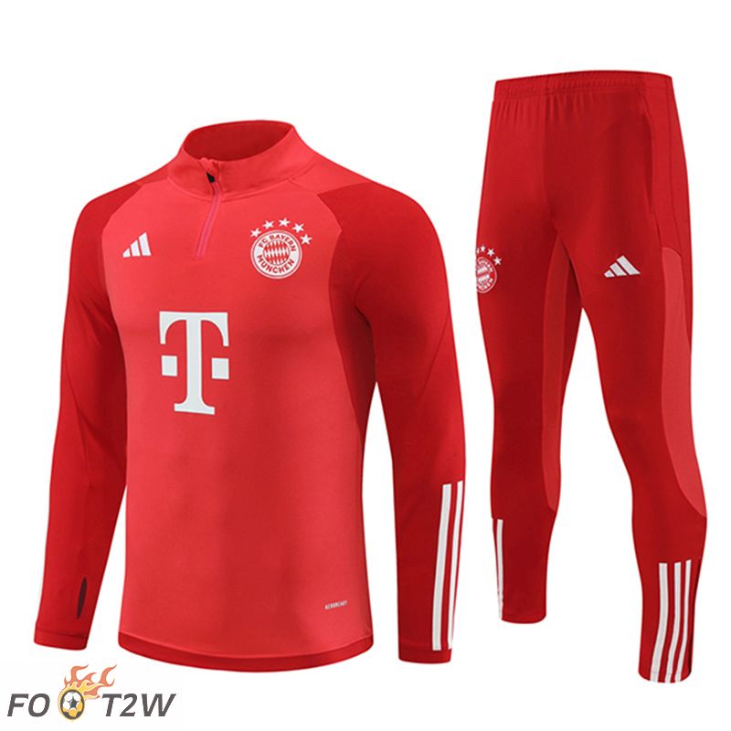 Ensemble Survetement De Foot Bayern Munich Rouge 2024/2025