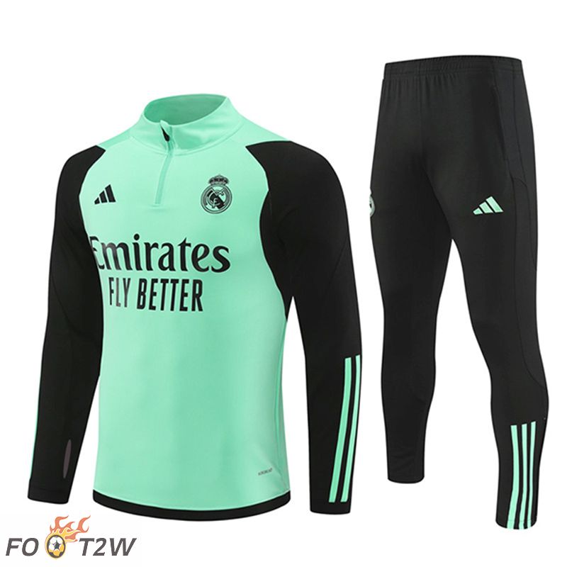 Ensemble Survetement De Foot Real Madrid Vert/Noir 2024/2025