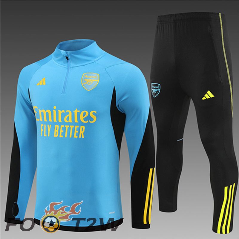 Ensemble Survetement De Foot Arsenal Enfant Bleu/Noir/Vert 2024/2025