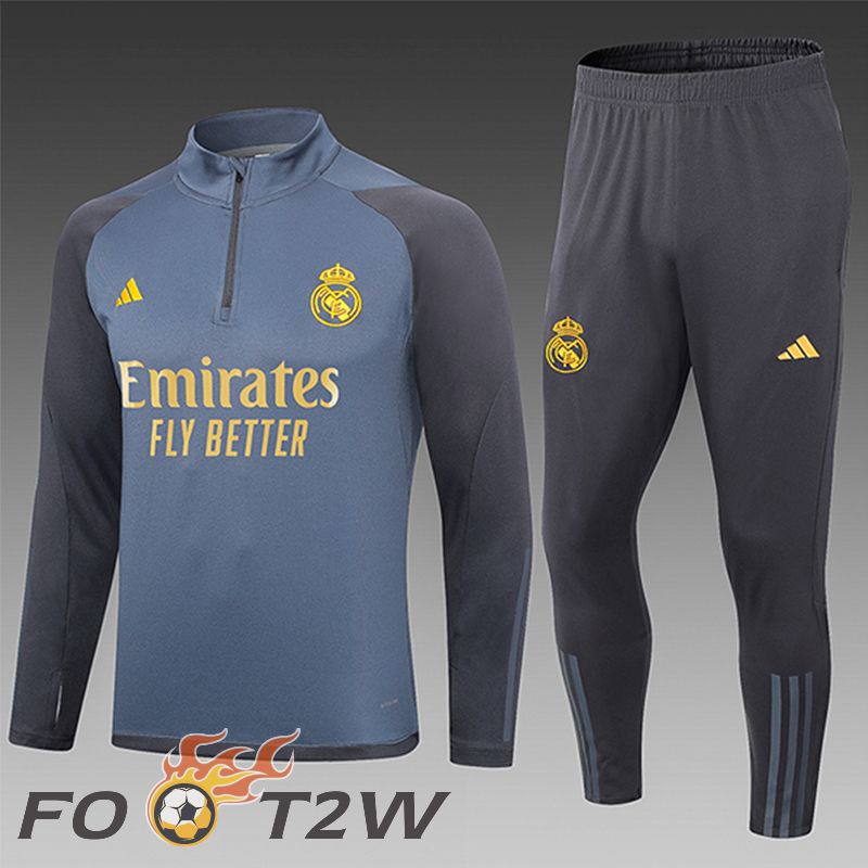 Ensemble Survetement De Foot Real Madrid Enfant Gris 2023/2024