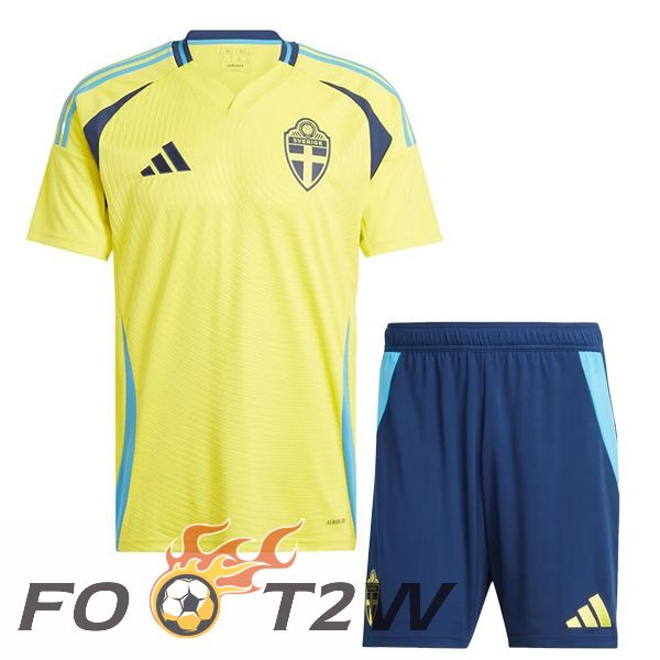 Maillot Equipe De Suede Enfant Domicile Jaune 2024/2025