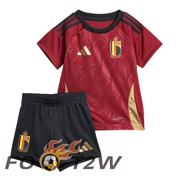 Maillot Equipe De Belgique Enfant Domicile Rouge 2024/2025