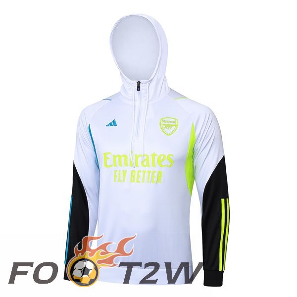 Sweat A Capuche Arsenal Blanc 2024/2025