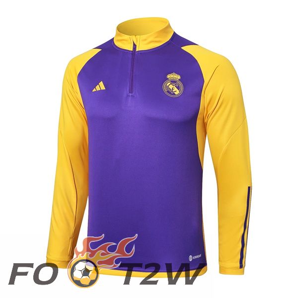 Training Sweatshirt Real Madrid Pourpre Jaune 2024/2025