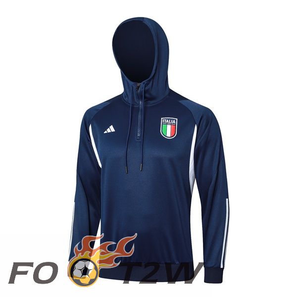 Sweat A Capuche Italie Bleu Royal 2024/2025