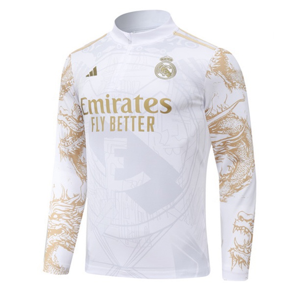 Training Sweatshirt Real Madrid Blanc Jaune 2024/2025