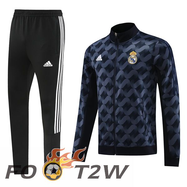 Ensemble Veste Survetement De Foot Real Madrid Bleu Royal 2024/2025