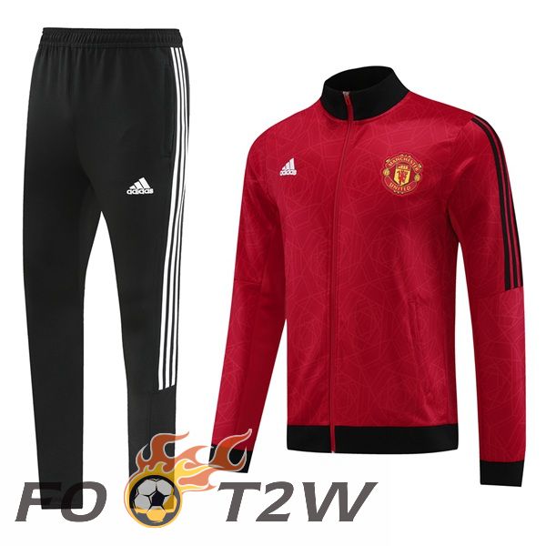 Ensemble Veste Survetement De Foot Manchester United Rouge 2024/2025