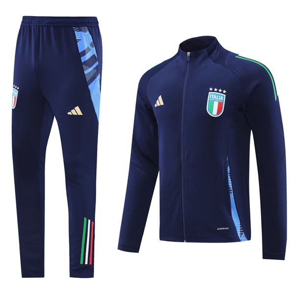 Ensemble Veste Survetement De Foot Italie Bleu Royal 2024/2025