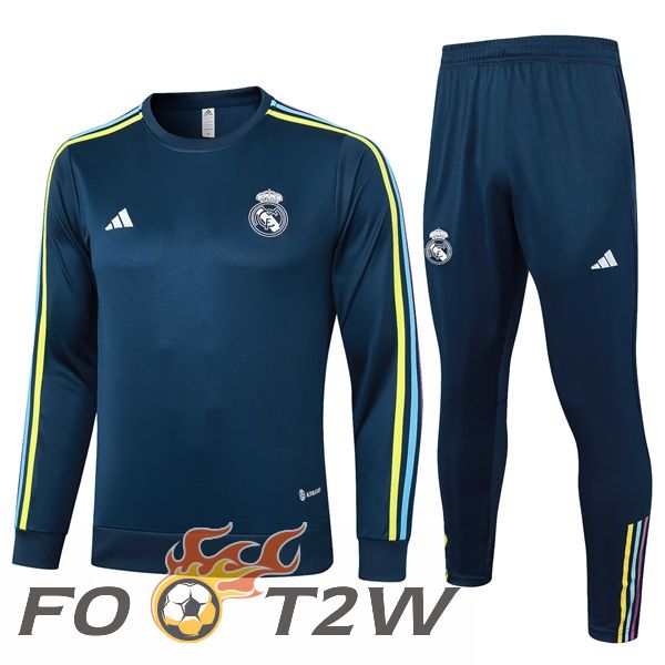 Ensemble Survetement De Foot Real Madrid Bleu Royal 2024/2025