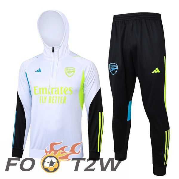 Survetement De Foot - Sweat A Capuche Arsenal Blanc 2024/2025