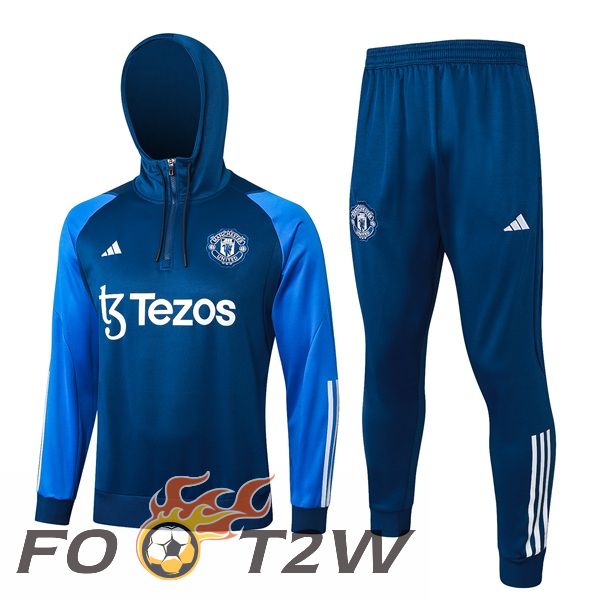 Survetement De Foot - Sweat A Capuche Manchester United Bleu 2024/2025