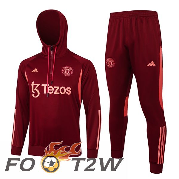 Survetement De Foot - Sweat A Capuche Manchester United Rouge 2024/2025