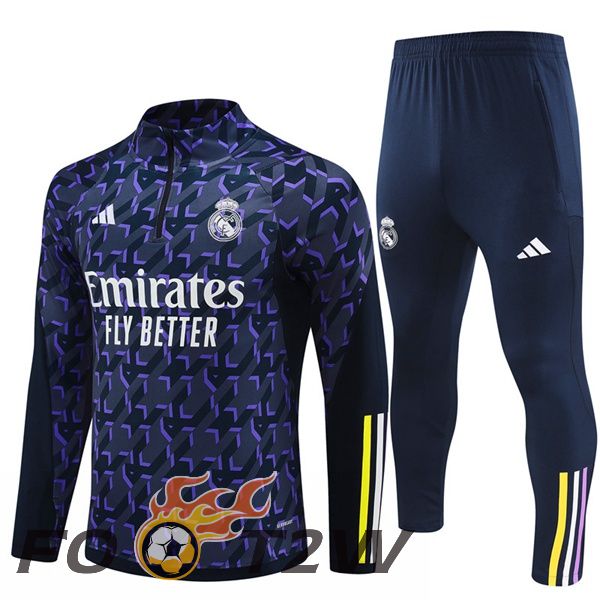 Ensemble Survetement De Foot Real Madrid Bleu Royal 2024/2025