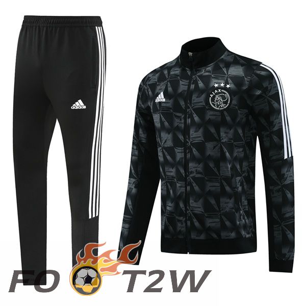 Ensemble Veste Survetement De Foot AFC Ajax Noir 2024/2025