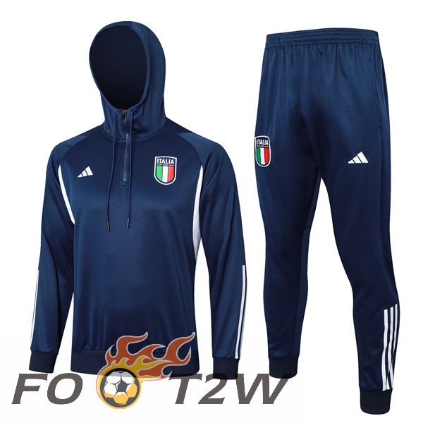 Survetement De Foot - Sweat A Capuche Italie Bleu Royal 2024/2025