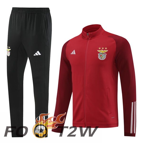 Ensemble Veste Survetement De Foot S.L Benfica Rouge 2024/2025