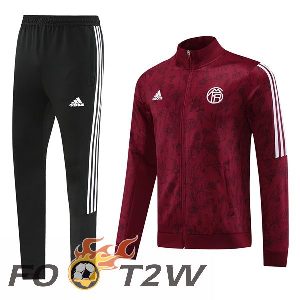 Ensemble Veste Survetement De Foot Bayern Munich Rouge 2024/2025