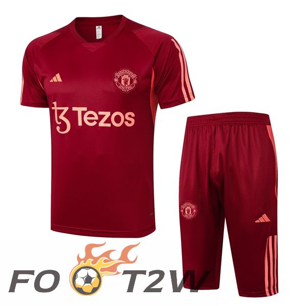 Ensemble Training T-Shirts Manchester United + Shorts Rouge 2024/2025