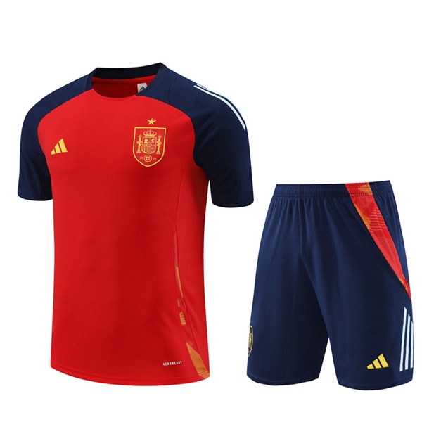 Ensemble Training T-Shirts Espagne + Shorts Rouge 2024/2025