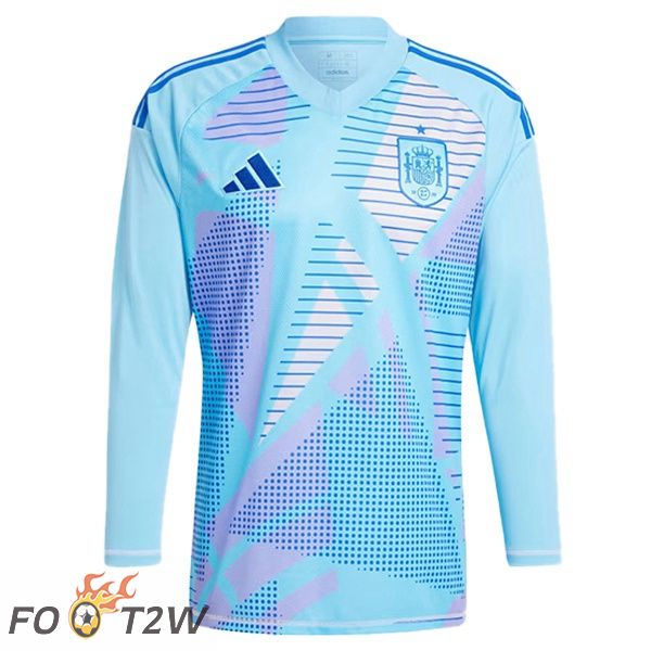 Maillot Equipe De Espagne Gardien De but Manche longue Bleu 2024/2025