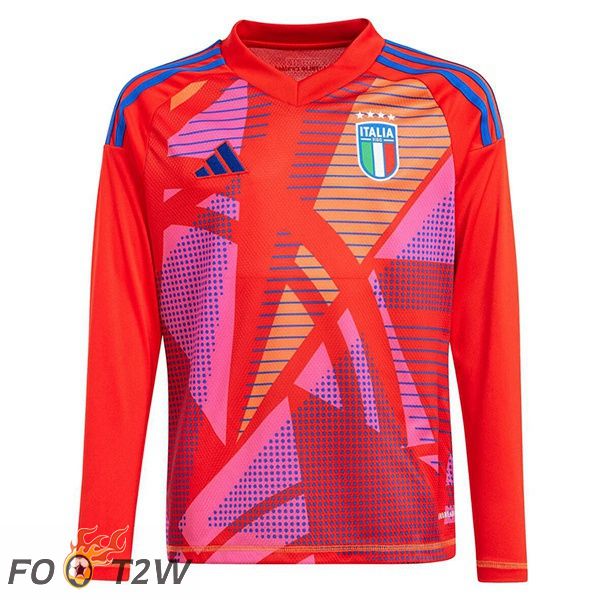 Maillot Equipe De Italie Gardien De but Manche longue Rouge 2024/2025