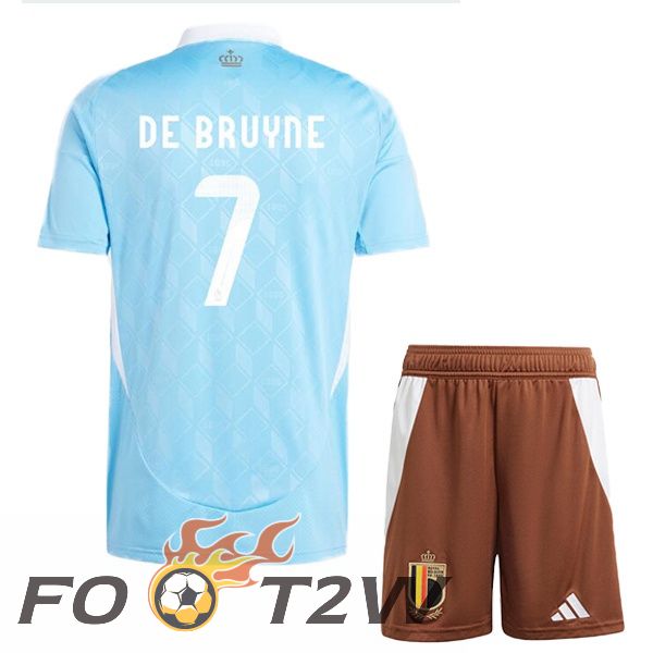 Maillot Equipe De Belgique (DE BRUYNE 7) Enfant Exterieur Bleu 2024/2025