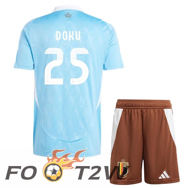 Maillot Equipe De Belgique (DOKU 25) Enfant Exterieur Bleu 2024/2025