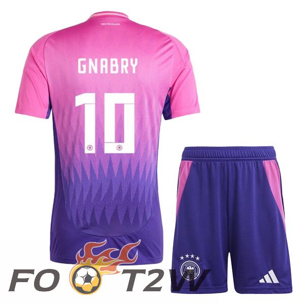 Maillot Equipe De Allemagne (GNABRY 10) Enfant Exterieur Rose Pourpre 2024/2025