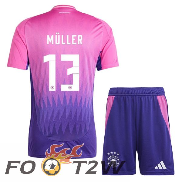 Maillot Equipe De Allemagne (MÜLLER 13) Enfant Exterieur Rose Pourpre 2024/2025