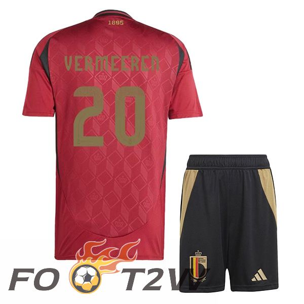 Maillot Equipe De Belgique (VERMEEREN 20) Enfant Domicile Rouge 2024/2025