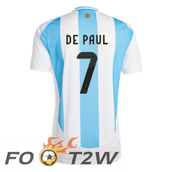 Maillot Equipe De Argentine (DE PAUL 7) Domicile Bleu Blanc 2024/2025