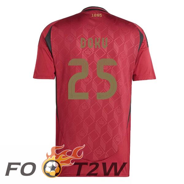 Maillot Equipe De Belgique (DOKU 25) Domicile Rouge 2024/2025