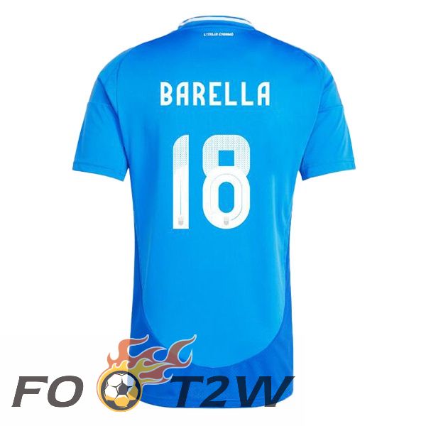 Maillot Equipe De Italie (BARELLA 18) Domicile Bleu 2024/2025