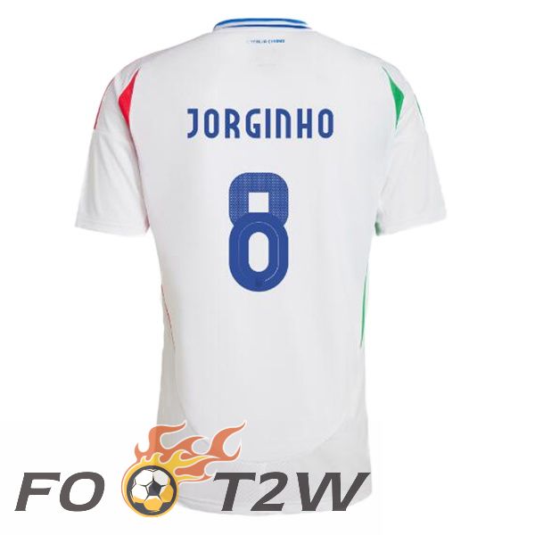 Maillot Equipe De Italie (JORGINHO 8) Exterieur Blanc 2024/2025