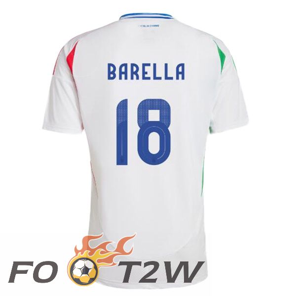 Maillot Equipe De Italie (BARELLA 18) Exterieur Blanc 2024/2025