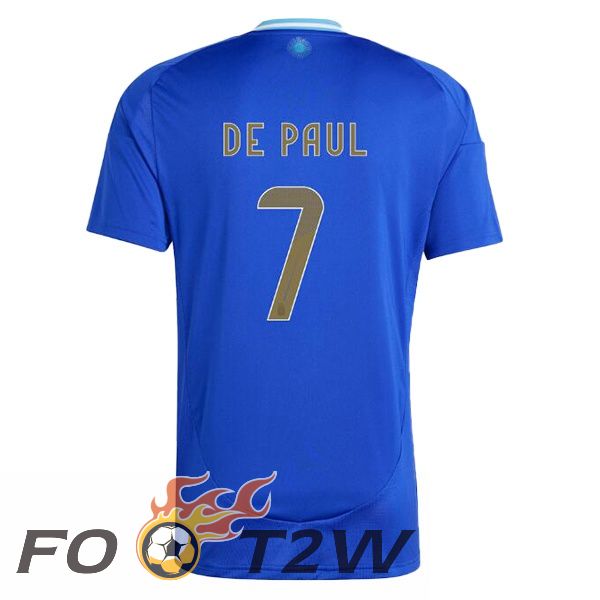 Maillot Equipe De Argentine (DE PAUL 7) Exterieur Bleu 2024/2025