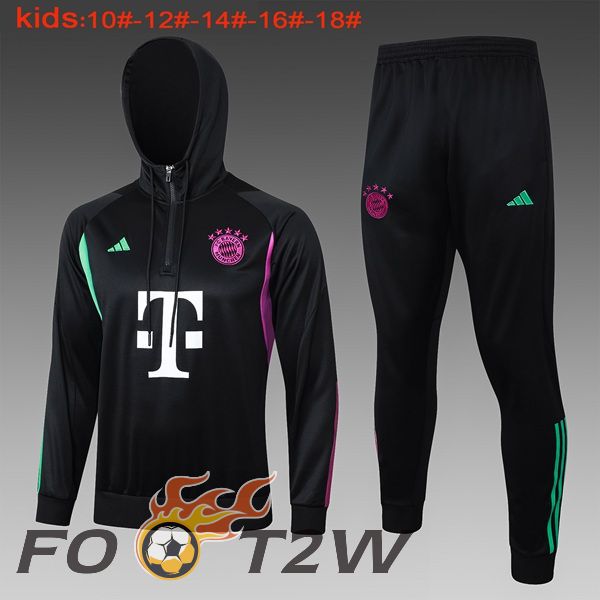 Survetement Veste A Capuche Bayern Munich Enfant Noir 2024/2025