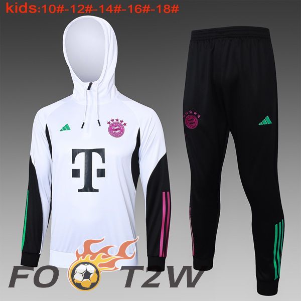 Survetement Veste A Capuche Bayern Munich Enfant Blanc 2024/2025