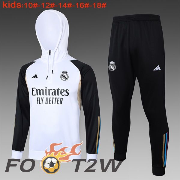 Survetement Veste A Capuche Real Madrid Enfant Blanc 2024/2025