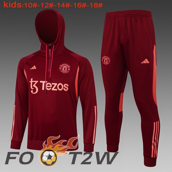 Survetement Veste A Capuche Manchester United Enfant Rouge 2024/2025