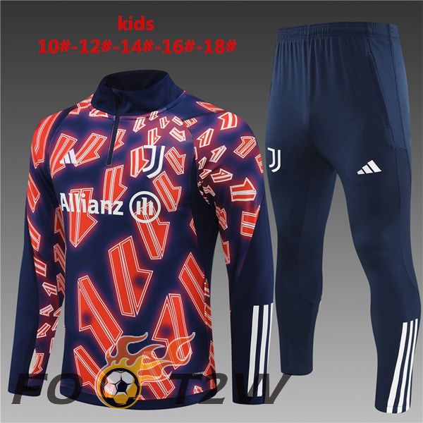 Ensemble Survetement De Foot Juventus Enfant Rouge Bleu Royal 2024/2025