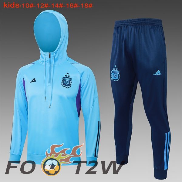 Veste A Capuche Survetement Foot Argentine Enfant Bleu 2024/2025