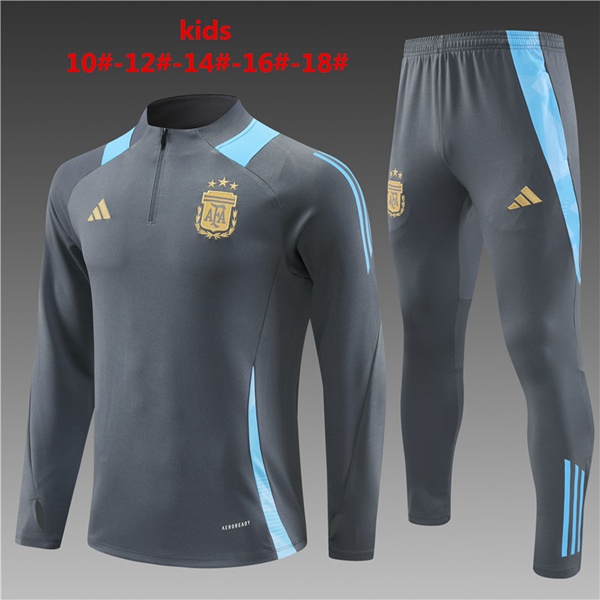 Ensemble Survetement De Foot Argentine Enfant Gris 2024/2025