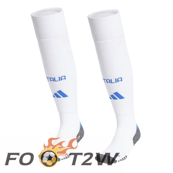 Chaussettes De Foot Italie Exterieur Blanc 2024/2025