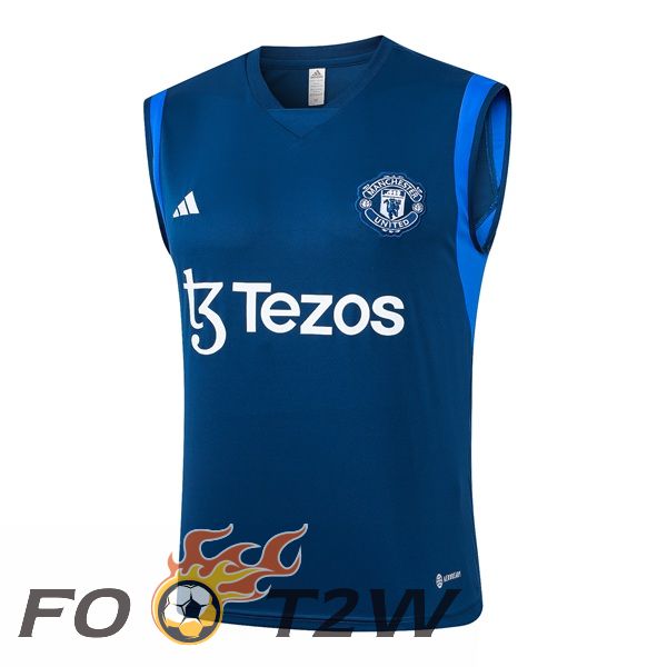 Training Debardeur Manchester United + Shorts Bleu Royal 2024/2025